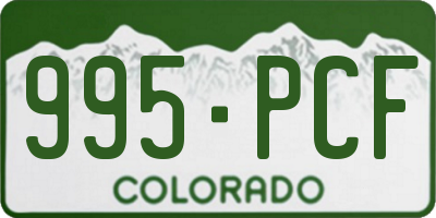 CO license plate 995PCF