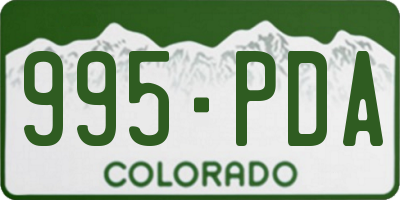 CO license plate 995PDA