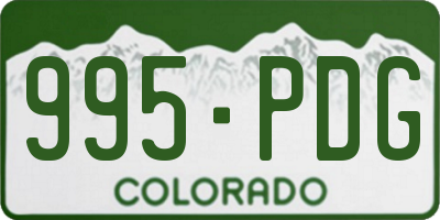 CO license plate 995PDG