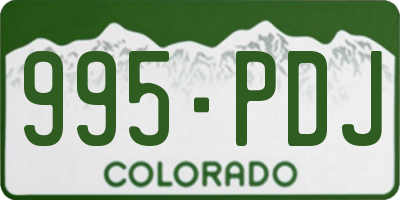 CO license plate 995PDJ