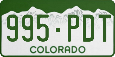 CO license plate 995PDT