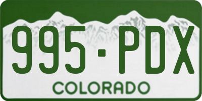 CO license plate 995PDX