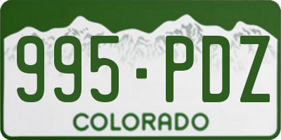 CO license plate 995PDZ