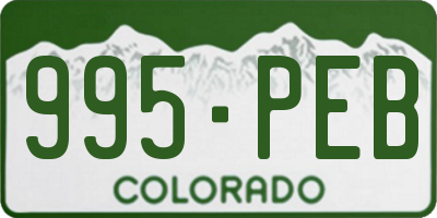 CO license plate 995PEB