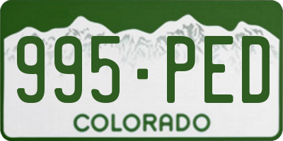 CO license plate 995PED