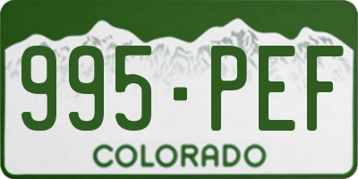 CO license plate 995PEF