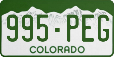 CO license plate 995PEG