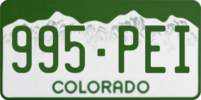CO license plate 995PEI