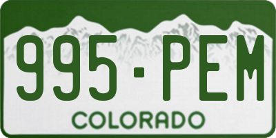 CO license plate 995PEM