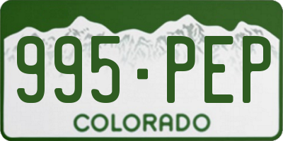 CO license plate 995PEP