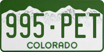 CO license plate 995PET