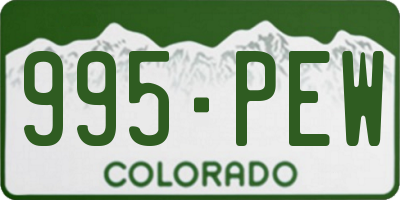 CO license plate 995PEW