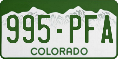 CO license plate 995PFA