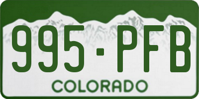 CO license plate 995PFB