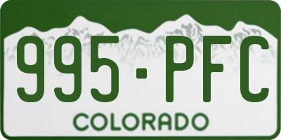CO license plate 995PFC