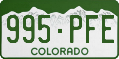 CO license plate 995PFE