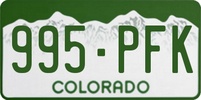 CO license plate 995PFK