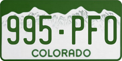 CO license plate 995PFO