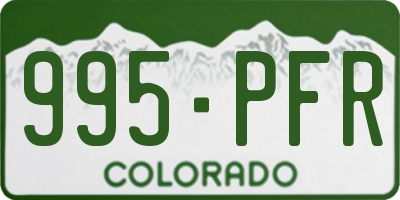 CO license plate 995PFR