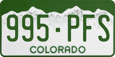 CO license plate 995PFS