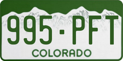 CO license plate 995PFT