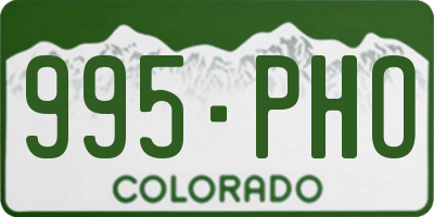 CO license plate 995PHO