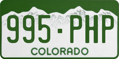 CO license plate 995PHP