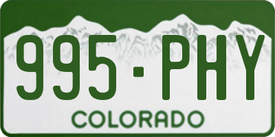 CO license plate 995PHY