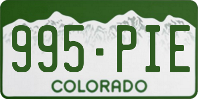 CO license plate 995PIE