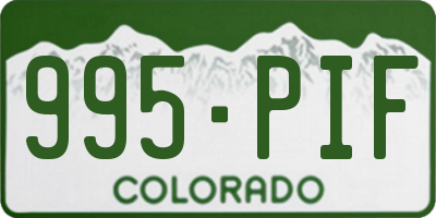 CO license plate 995PIF