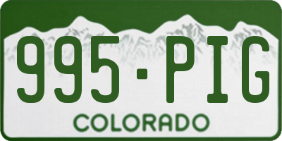 CO license plate 995PIG