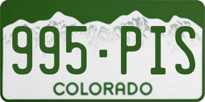 CO license plate 995PIS