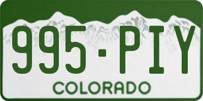 CO license plate 995PIY