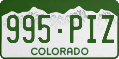 CO license plate 995PIZ