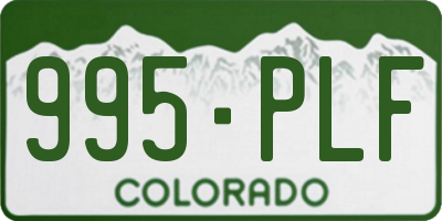 CO license plate 995PLF
