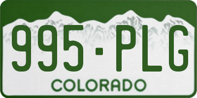 CO license plate 995PLG