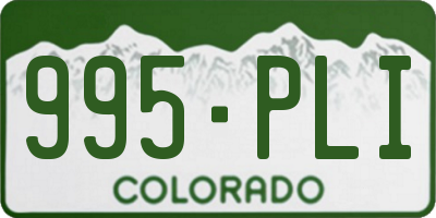 CO license plate 995PLI