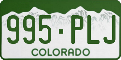CO license plate 995PLJ