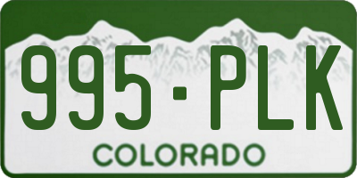CO license plate 995PLK