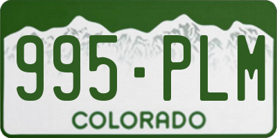 CO license plate 995PLM