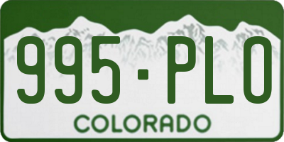 CO license plate 995PLO