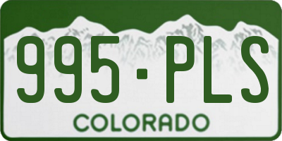 CO license plate 995PLS