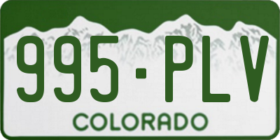 CO license plate 995PLV