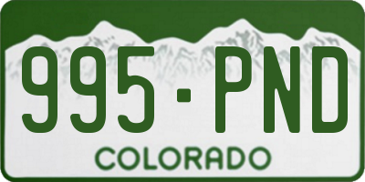 CO license plate 995PND