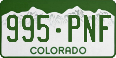 CO license plate 995PNF