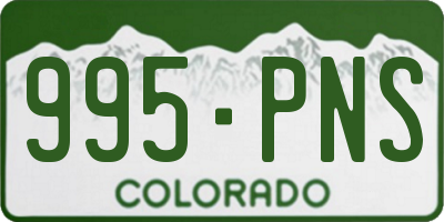 CO license plate 995PNS