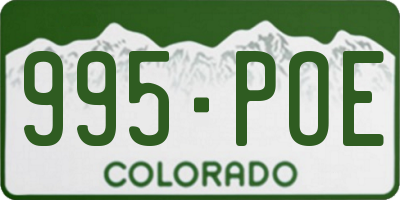 CO license plate 995POE