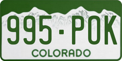 CO license plate 995POK