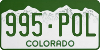 CO license plate 995POL