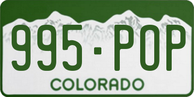 CO license plate 995POP